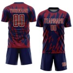 Cream Uniform Jersey Custom Navy-City Crimson Sublimation Soccer Cream Uniform Jersey Custom Navy-City Crimson Sublimation Soccer