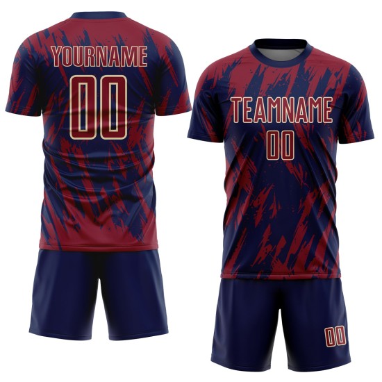 Cream Uniform Jersey Custom Navy-City Crimson Sublimation Soccer Cream Uniform Jersey Custom Navy-City Crimson Sublimation Soccer
