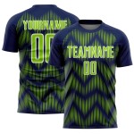 Line Uniform Jersey Navy Custom Sublimation Neon Soccer Green-White Line Uniform Jersey Navy Custom Sublimation Neon Soccer Green-White