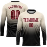 Long Soccer Sublimation Sleeve Cream Crimson-Black Uniform Custom Jersey Fashion Fade Long Soccer Sublimation Sleeve Cream Crimson-Black Uniform Custom Jersey Fashion Fade