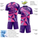 Geometric Custom Jersey Purple Pink Pattern Soccer Uniform Sublimation Geometric Custom Jersey Purple Pink Pattern Soccer Uniform Sublimation
