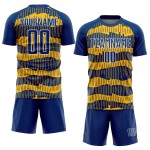 Uniform Custom Pinstripe Soccer Royal Jersey Sublimation Gold-White Uniform Custom Pinstripe Soccer Royal Jersey Sublimation Gold-White