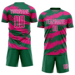 Uniform Custom Kelly Jersey Splash Green Sublimation Hot Pink-White Soccer