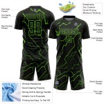 Custom Aurora Black Sublimation Jersey Green Uniform Lightning Soccer Custom Aurora Black Sublimation Jersey Green Uniform Lightning Soccer