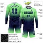 Fashion Jersey Soccer Fade Uniform Sublimation Green Long Navy Pea Sleeve Custom Fashion Jersey Soccer Fade Uniform Sublimation Green Long Navy Pea Sleeve Custom