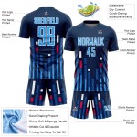 Lines Soccer US Sky Blue-White Blue Custom Sublimation Uniform Navy Jersey Lines Soccer US Sky Blue-White Blue Custom Sublimation Uniform Navy Jersey