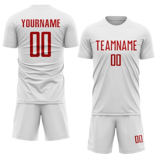Jersey Red White Uniform Soccer Sublimation Custom